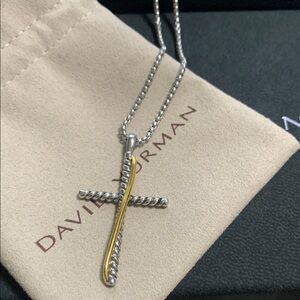 David Yurman Two-Tone Cross Necklace